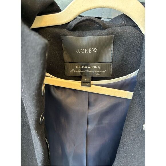 NWOT J.crew • melton wool hooded full zip short coat , $249 Sz 6 - Picture 4 of 8